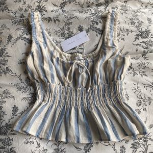 new! Lush striped peplum tank, beachy, coastal, sailor stripes summer top